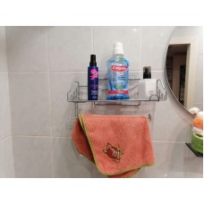 Полка настенная с держателем для полотенец в ванную комнату или кухню