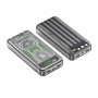 Повербанк 20000 mAh с быстрой зарядкой и четырьмя кабелями, черный