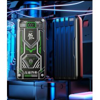 Повербанк 20000 mAh с быстрой зарядкой и четырьмя кабелями, черный