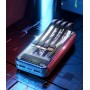 Повербанк 20000 mAh с быстрой зарядкой и четырьмя кабелями, черный