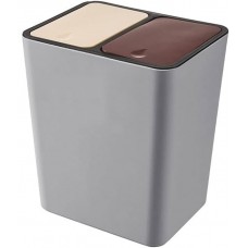 Відро-контейнер для сміття з перегородкою, Сірий