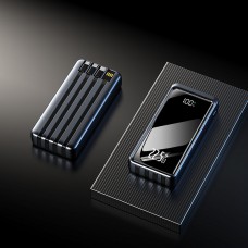 Повербанк 20 000 мАч с быстрой зарядкой и встроенными кабелями, Серый