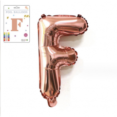 Фольгированный надувной шар буквы, буква F, 16 дюймов (40,5 см). Розовый