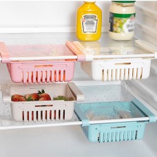 Уценка. Раздвижной пластиковый контейнер для хранения продуктов в холодильнике. Голубой