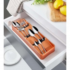 Органайзер для столовых приборов, пластиковый, 38,5*12,5*5 см. Оранжевый