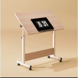 Пересувний стіл для ноутбука або планшета з регулюванням висоти і кута нахилу, 60×40 см. Білий клен