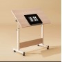 Пересувний стіл для ноутбука або планшета з регулюванням висоти і кута нахилу, 60×40 см. Білий клен