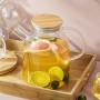 Чайник заварювальний скляний з бамбуковою кришкою, 1800 мл