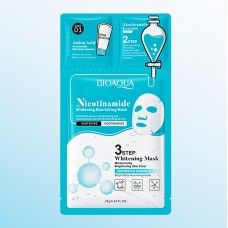 Трехуровневый уход за кожей лица (очищающее средство, эссенция и тканевая маска) с никотинамидом Bioaqua, 25 г