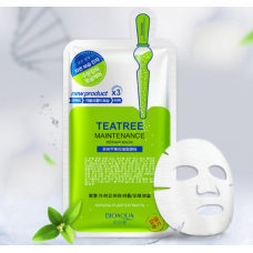 Маска-салфетка от высыпаний на коже лица BIOAQUA Teatree Maintenance Repair Mask, 30 г. Зеленый чай