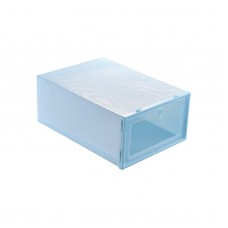 Органайзер-бокс (коробка) для хранения обуви, пластиковый, складной, 31*21*12 см. Голубой