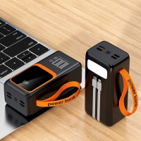 Повербанк 50000 mAh с быстрой зарядкой PD20W и фонариком, черный