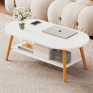 Уцінка.Овальний журнальний столик з двома ярусами, розміром 100*48*41,5 см.