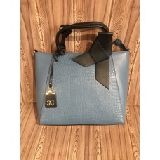 УЦЕНКА. Женская сумка из PU кожи с бантом. голубая