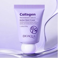 Компактний зволожуючий крем для рук з колагеном BIOAQUA Recombinant Type III Collagen, 30 г