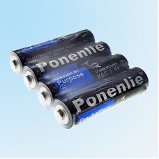 Пальчиковые мини-батарейки Ponenlie LR06 (ААА) 1,5 V, 4 шт/упаковка