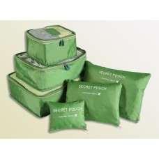 Набор дорожных сумок-органайзеров 3+3. Зеленый