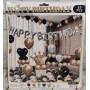 Набор надувных шариков Happy Birthday для праздничной композиции, 55 шт. Черный