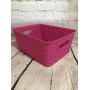 Пластикова універсальна кошик для зберігання речей і дрібниць. малиновий