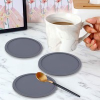 Силіконова термостійка підставка під чашку, 10 см. Сіра