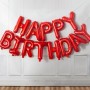 Набор надувных фольгированных шариков для создания композиции Happy Birthday. Красный