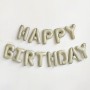Набор надувных фольгированных шариков для создания композиции Happy Birthday. Бежевый матовый