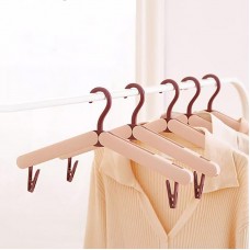 Компактная складная пластиковая вешалка для одежды с зажимами. Розовая