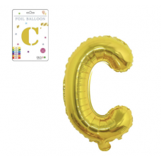 Фольгированный надувной шар буквы, буква C, 16 дюймов (40,5 см). Золото