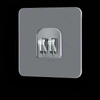 Настенный самоклеющийся держатель с двойным крючком для крепления сетчатых полок, корзин и др, 6*6 см