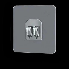 Настінний самоклеючий тримач з подвійним гачком для кріплення сітчастих полиць, кошиків тощо, 6*6 см