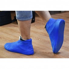 Бахилы-чехлы защитные на обувь от дождя и грязи, силиконовые, (размер L). Синие