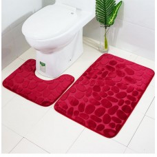 Набор 3-D текстурных ковриков для ванной и туалетной комнаты, 2 шт. Морские камешки Бордо