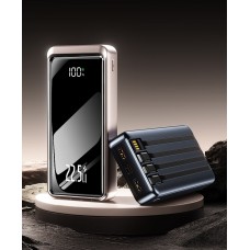 Повербанк 20 000 мАч с быстрой зарядкой и встроенными кабелями, медный