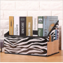 Складной органайзер - подставка  для хранения книг и журналов. Зебра