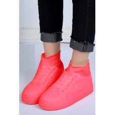 Бахилы-чехлы защитные на обувь от дождя и грязи, силиконовые, (размер М). Розовый