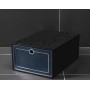 Органайзер-контейнер пластиковый для хранения обуви, складной, 31*21*12 см. Черный с узором