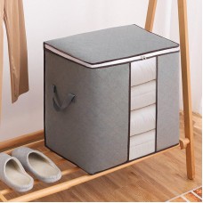 Органайзер - кофр для одежды бамбуковый, 46*28*48 см. Серый