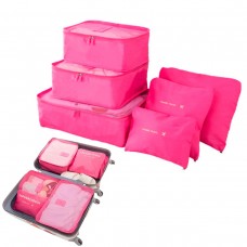 Набір дорожніх сумок-органайзерів 3+3. Малиновий