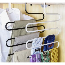 Вешалка-органайзер для брюк, шорт, юбок и аксессуаров, S-формы, 5 уровней