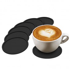 Силиконовая термостойкая подставка под чашку, 10 см. Черная