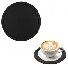 Силиконовая термостойкая подставка под чашку, 10 см. Черная