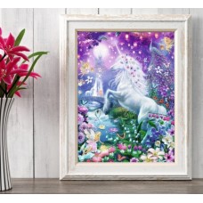 Алмазна мозаїка "Unicorn", вишивка камінням, набір. Блискуча. 40*50 см