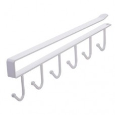 Кухонная вешалка подвесная на 6 крючков. Белая