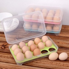 Контейнер для хранения яиц с крышкой на 15 шт, пластиковый, 23 х 13 х 7 см.