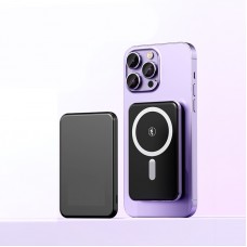 Ультратонкий повербанк 10000 mAh с беспроводной зарядкой MagSafe 15 Вт и PD20 Вт, черный