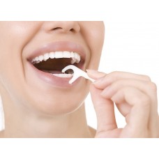 Зубная нить (флоссы) с пластмассовым держателем и зубочисткой, 20шт