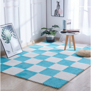 Килимова плитка у вигляді пазлів. Блакитна