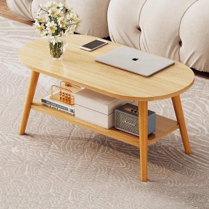 Уцінка. Овальний журнальний столик із двома ярусами, розміром 80×48×41,5