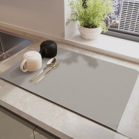 Килимок для кавоварки 40х30 см, протиковзкий. Світло-сірий