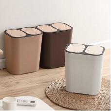 Відро-контейнер для сміття з перегородкою, коричневе